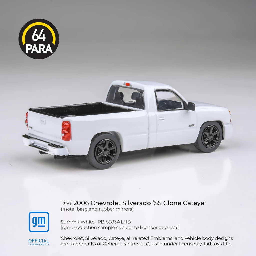 PARA64 1/64 2006 Chevrolet Silverado Single Cab Summit White PB-55834