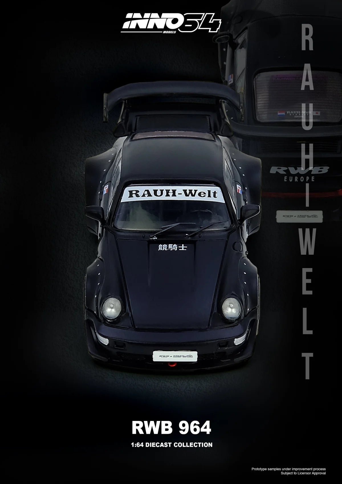 RWB 964 Black Matt IN64-RWB964-BM INNO64 1:64 SCALE