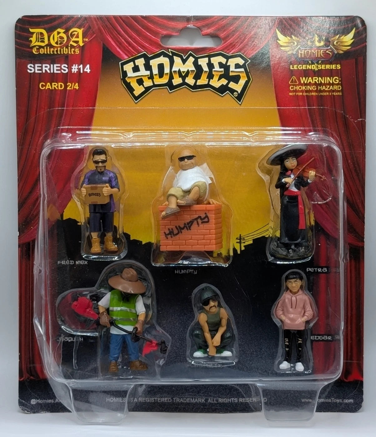 HOMIES SERIES #14 CARD 2/4 PLASTIC FIGURES LOWRIDER DGA
