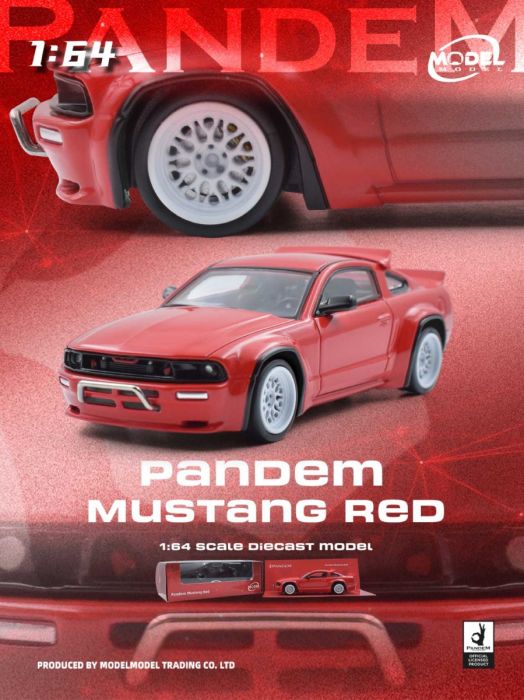Model Model 1:64 Pandem Mustang red Diecast Model Car