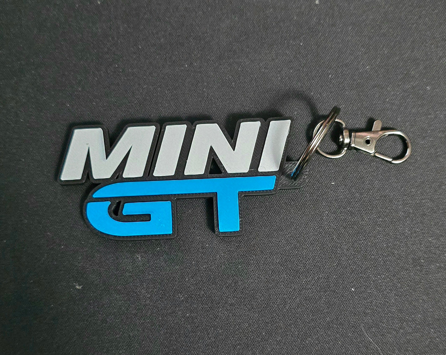 Mini GT blue keychain