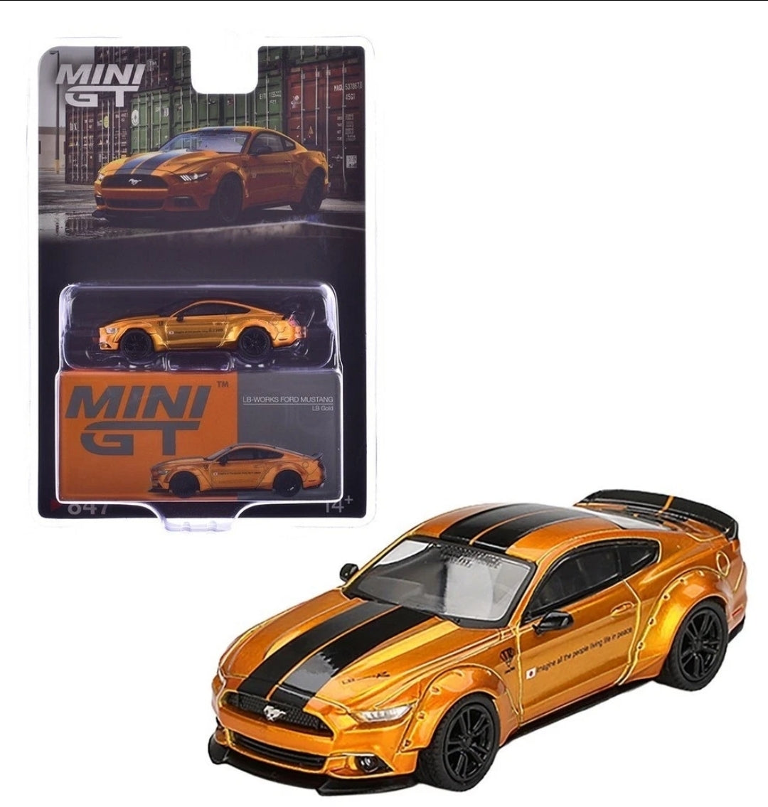 Mini GT #847 1:64 LB-Works Ford Mustang LB Gold