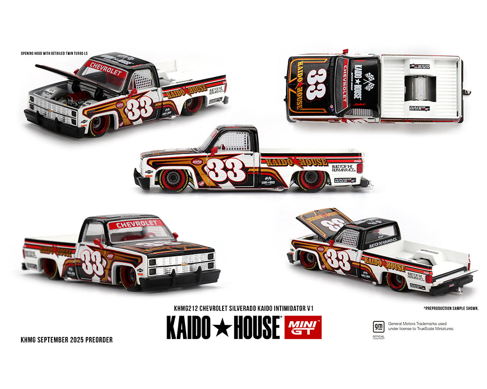 Chevrolet Silverado KAIDO Intimidator V1 - White w/ Brown Two-tone - Kaido House x Mini GT 1:64