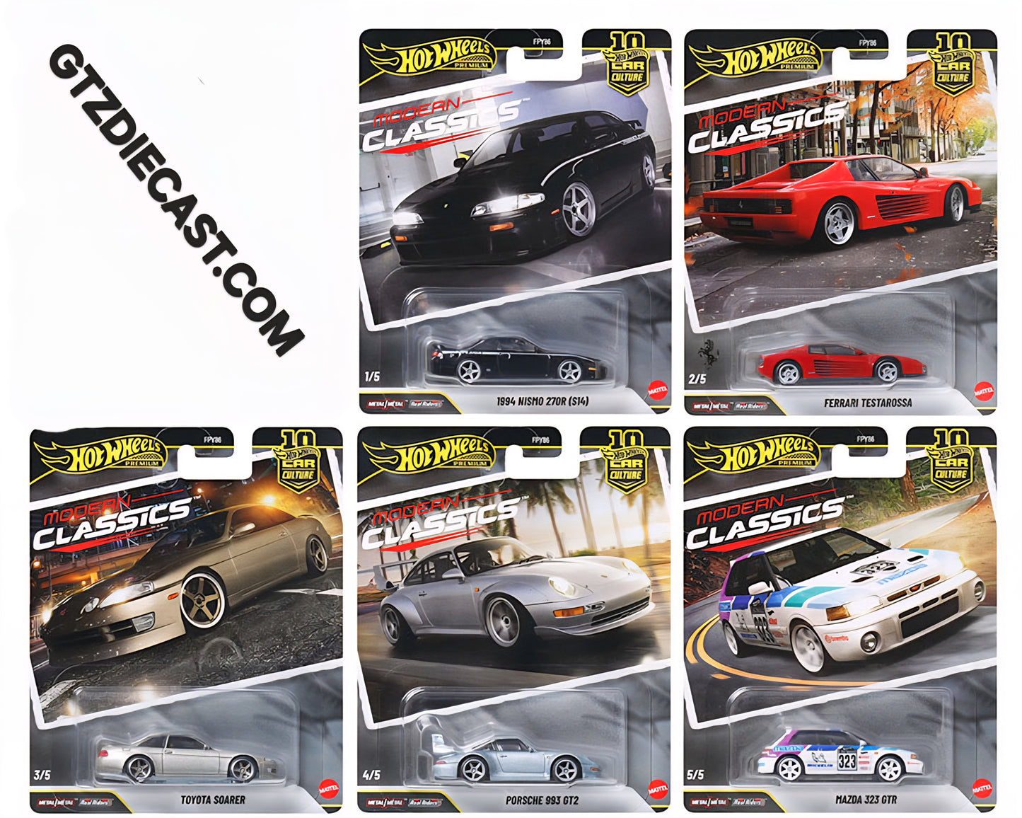 (Preorder) Hot Wheels 1:64 Car Culture 10th Anniversary 2026 S Case – Modern Classics Assortment