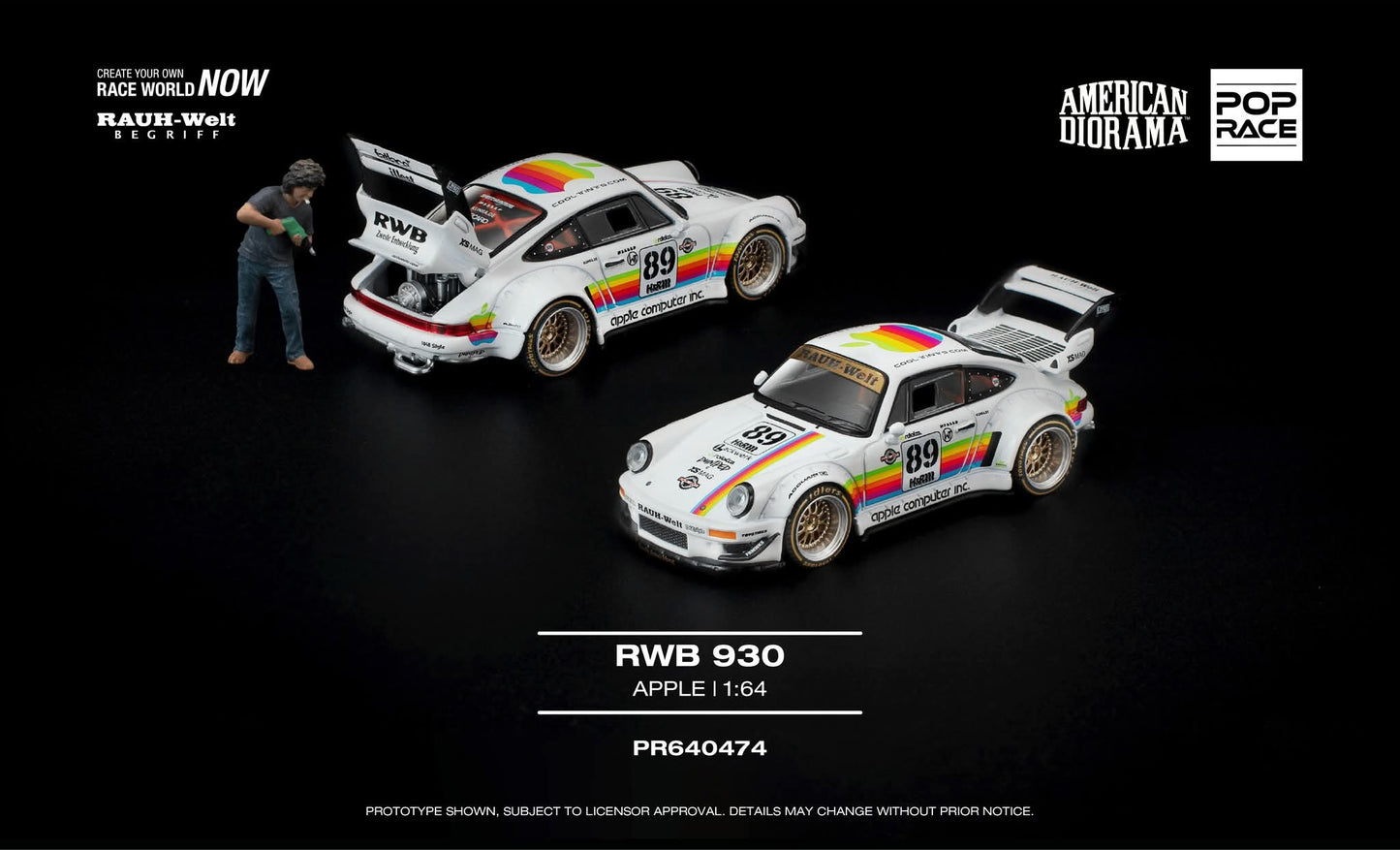 (PRE ORDER) POPRACE 1/64 RWB 930 APPLE WITH FIGURE