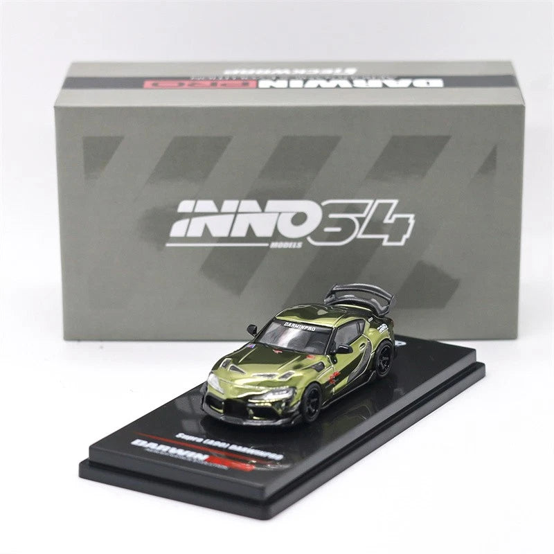 (Chase) INNO 1:64 SUPRA A90 DARWIN PRO Matt Green Diecast Model Car