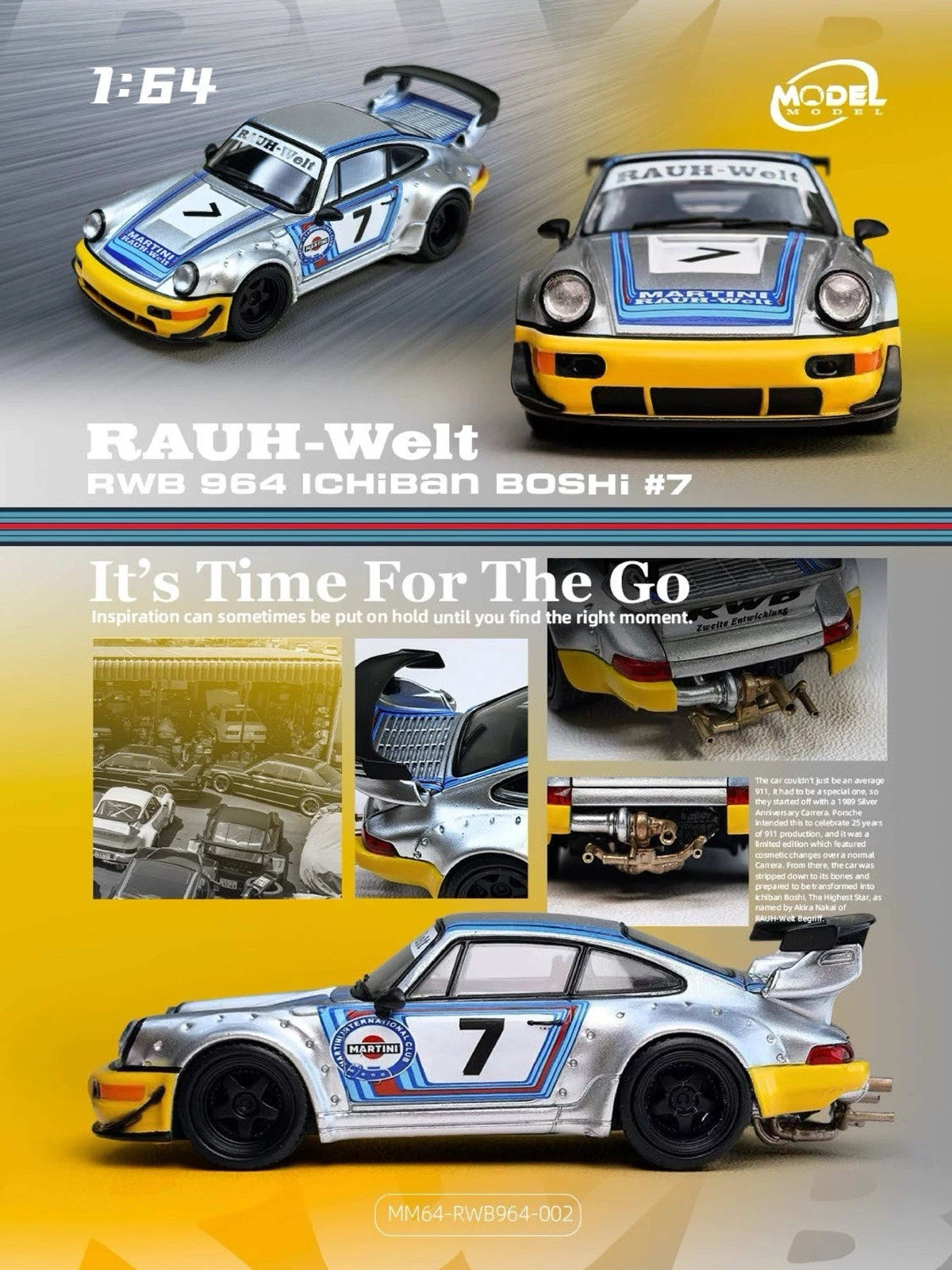 RWB 964 #7 "ICHIBAN BOSHI - MARTINI RACING" 1/64 BY MODEL MODEL MM64-RWB964-002