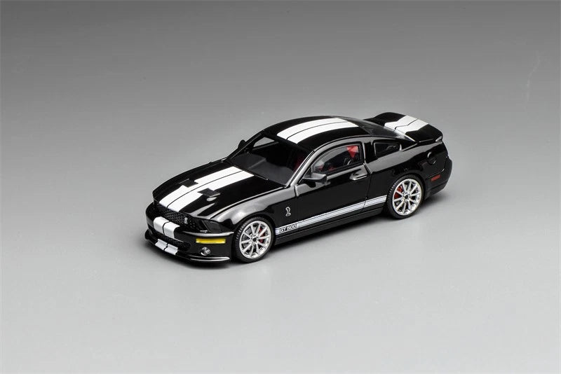 Motorhelix x Greenlight 164 Ford Mustang Shelby GT500 2007 BLACK with White Stripe GL-1251005