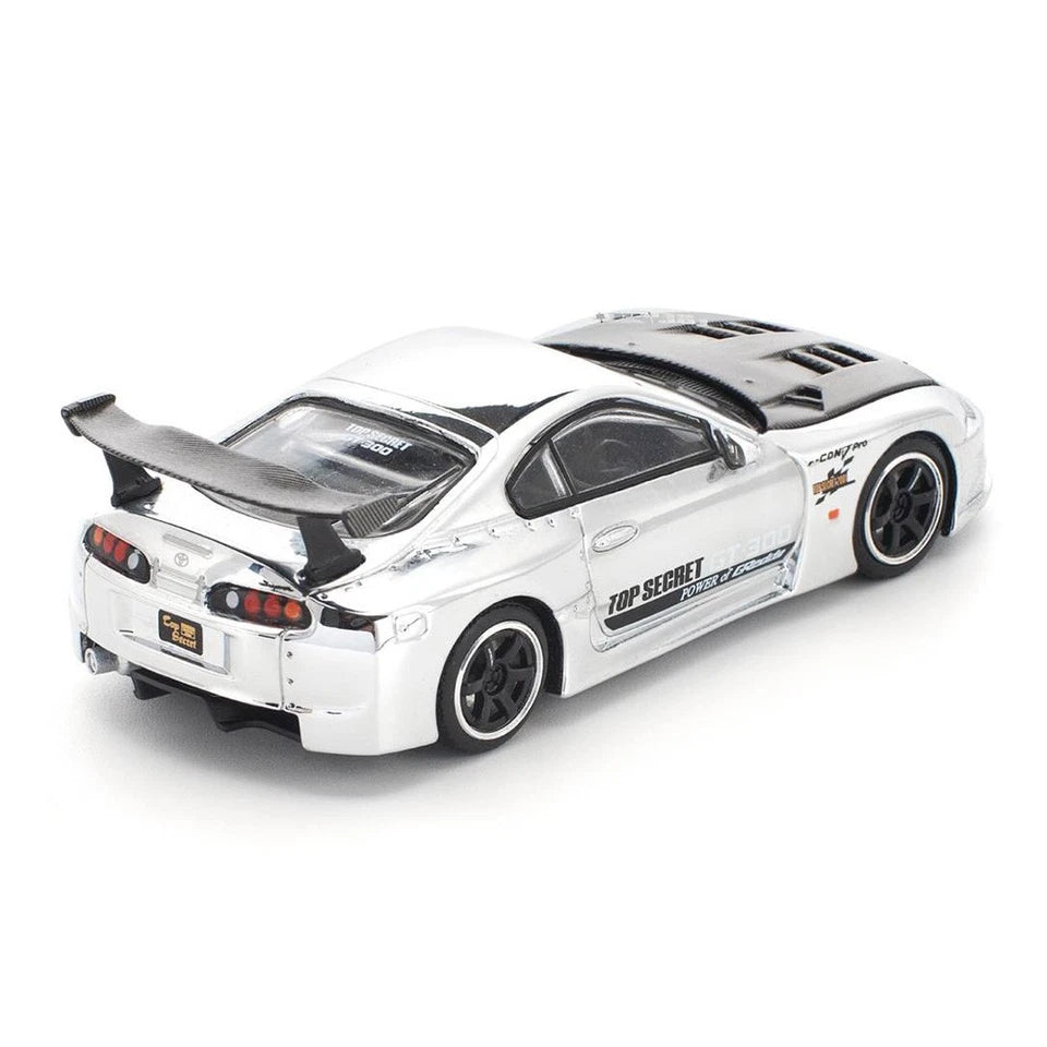 POPRACE 1:64 Top Secret GT300 Supra - Silver Chrome PR640325