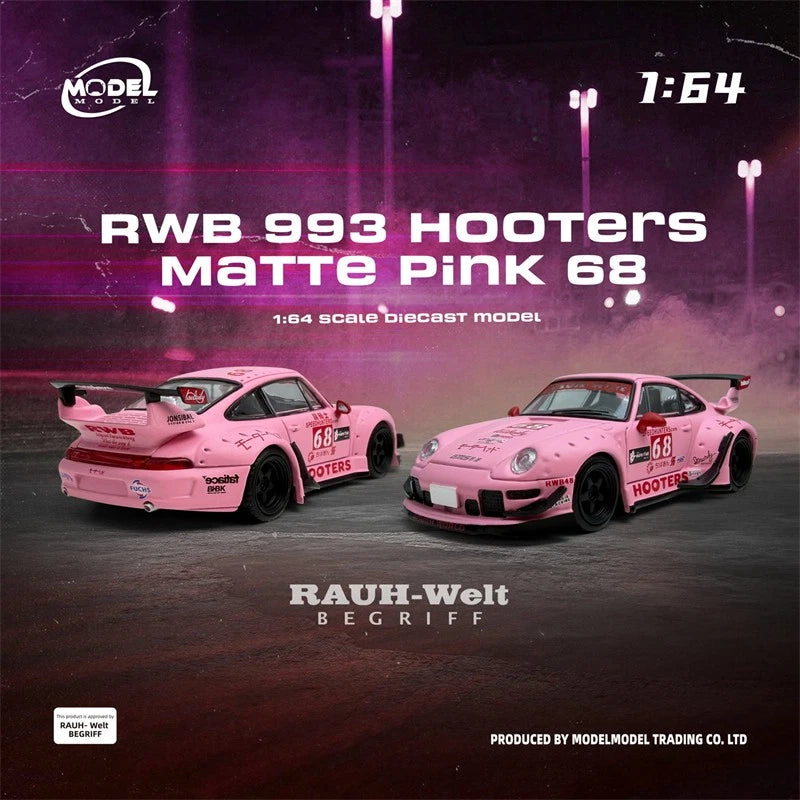 (COMING SOON) MODELMODEL 164 RWB 993 Hooters Matte Pink 68 (Blister Pack) MM64-RWB993-013