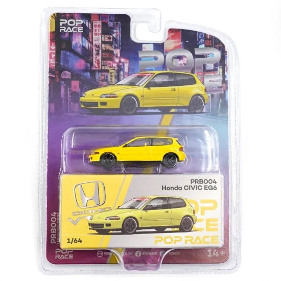 Poprace 1/64 Honda Civic EG 6 Bright Yellow Event Exclusive Vancouver