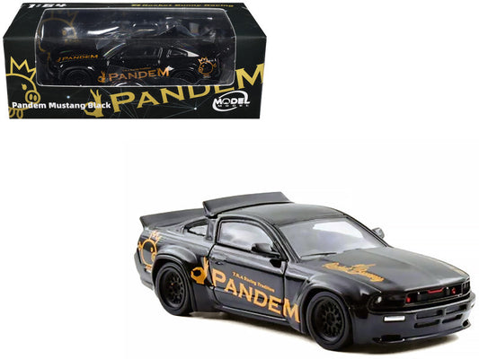 Model Model 1:64 Pandem Mustang Black Diecast Model Car