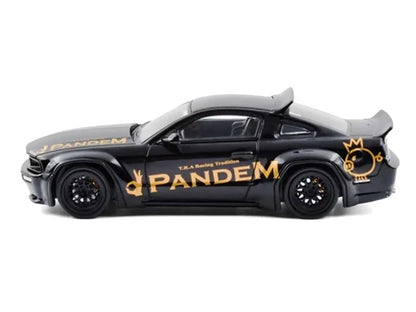 Model Model 1:64 Pandem Mustang Black Diecast Model Car
