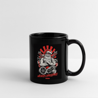 Gearhead Santa Black Coffee Mug - black