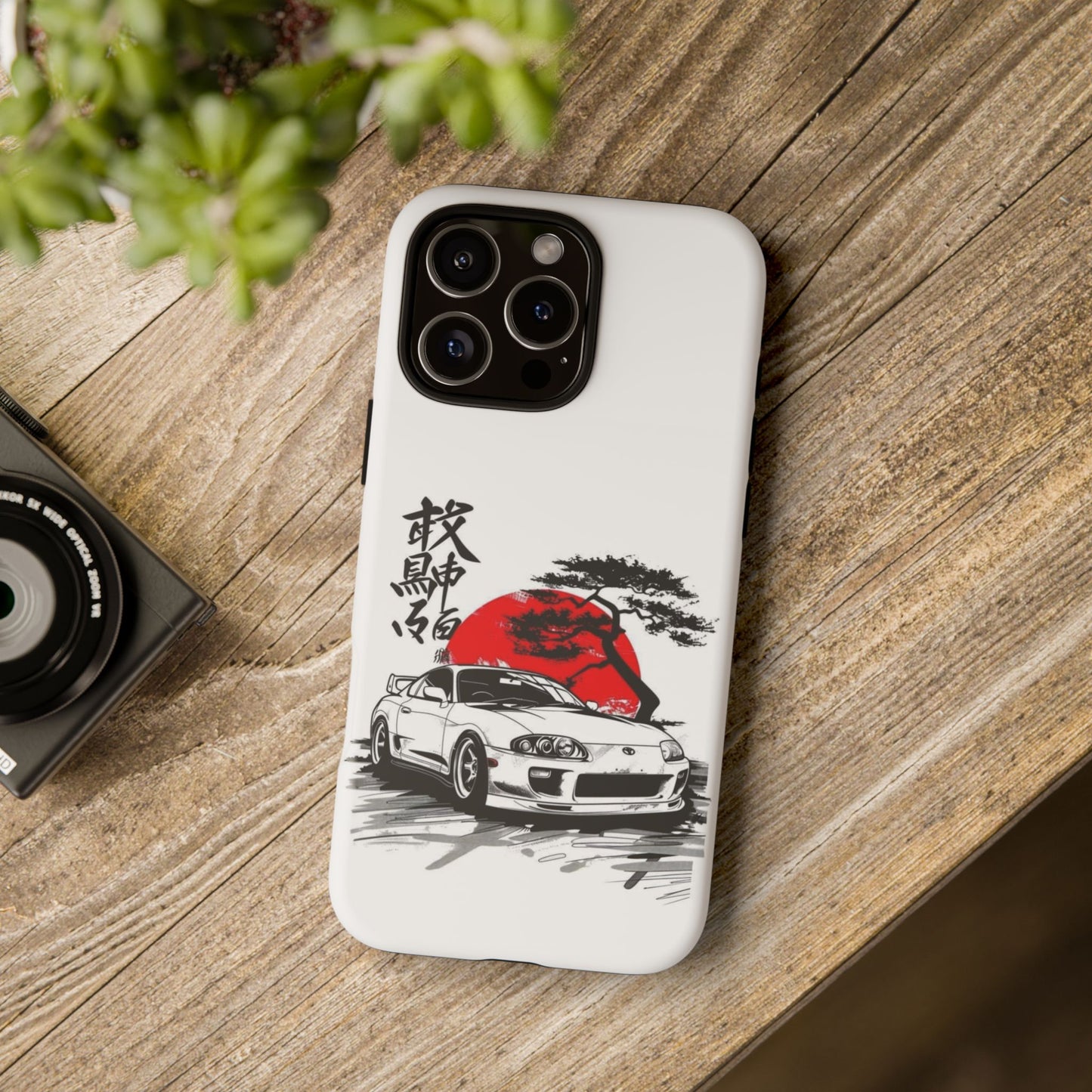 Japanese-Inspired Tough Phone Case with Car Design