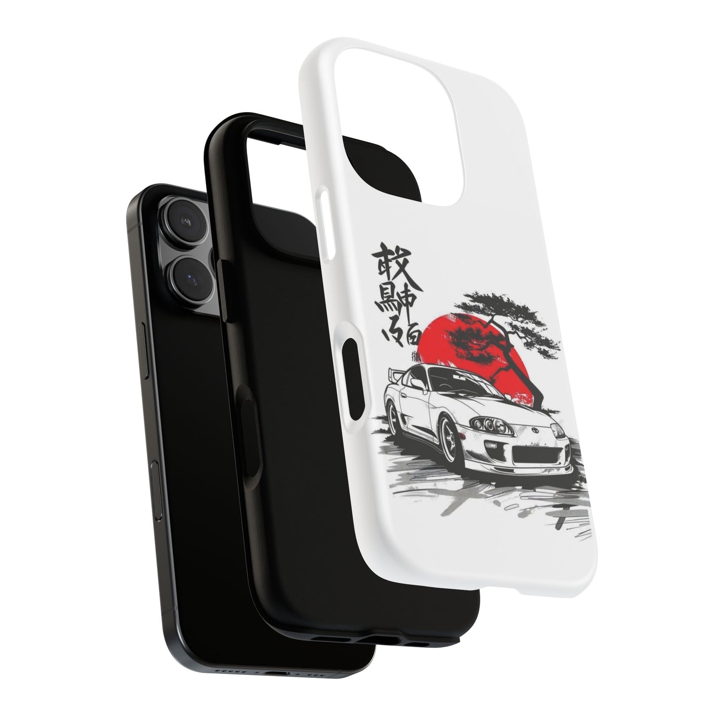 Japanese-Inspired Tough Phone Case with Car Design