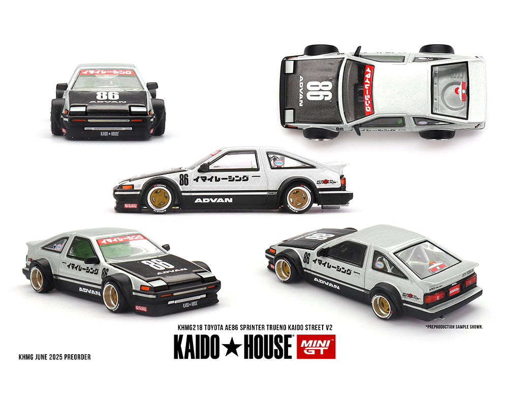 (Preorder)KHMG218 Kaido House x Mini GT 1:64Toyota AE86 Sprinter Trueno Kaido Street V2- White