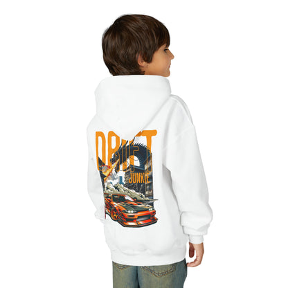 Youth Hoodie – "Drift Junkie" Car Racing Graphic Pullover