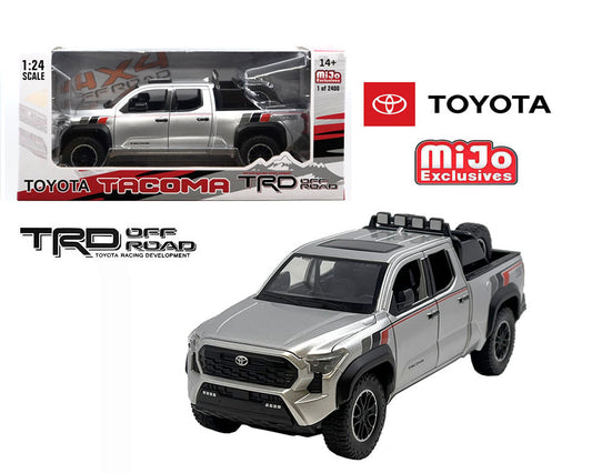 MiJo Exclusives 124 2024 Toyota Tacoma TRD Off-Road Custom Limited 2,400 Pcs – Silver with Stripes