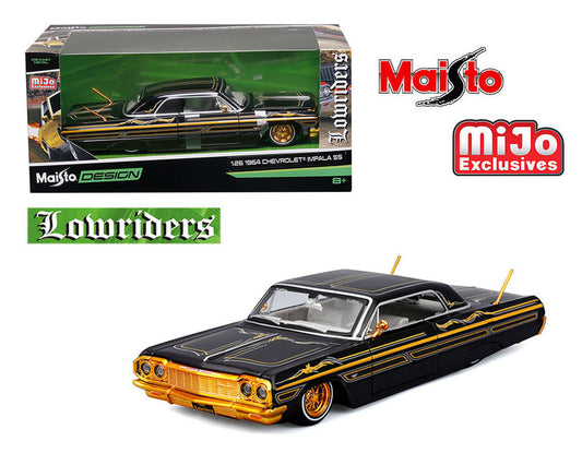 Maisto 126 Mijo Exclusives 1964 Chevrolet Impala SS Lowriders – Black Gold – Design Lowriders – Limited Edition