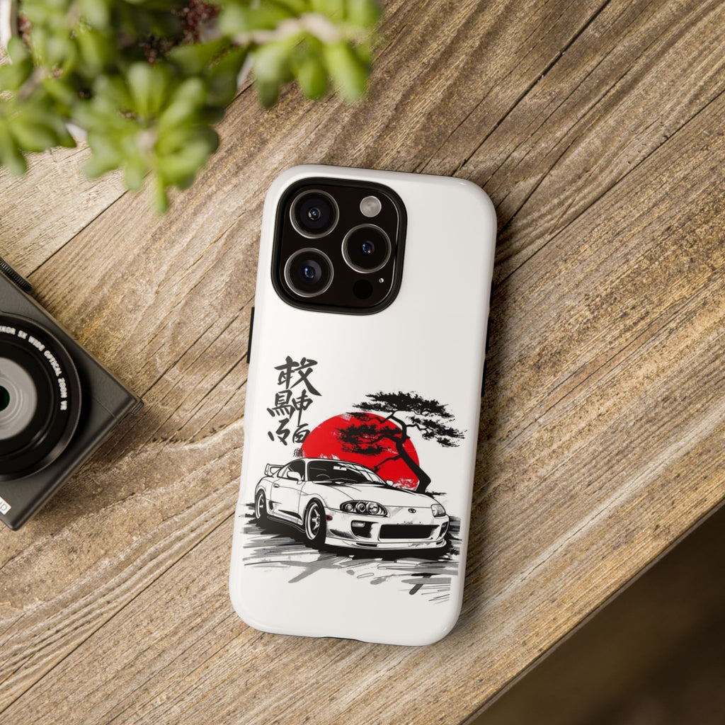 Japanese-Inspired Tough Phone Case with Car Design