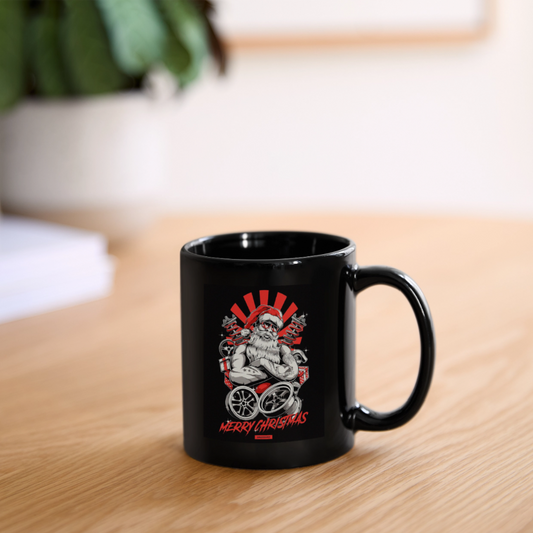 Gearhead Santa Black Coffee Mug - black