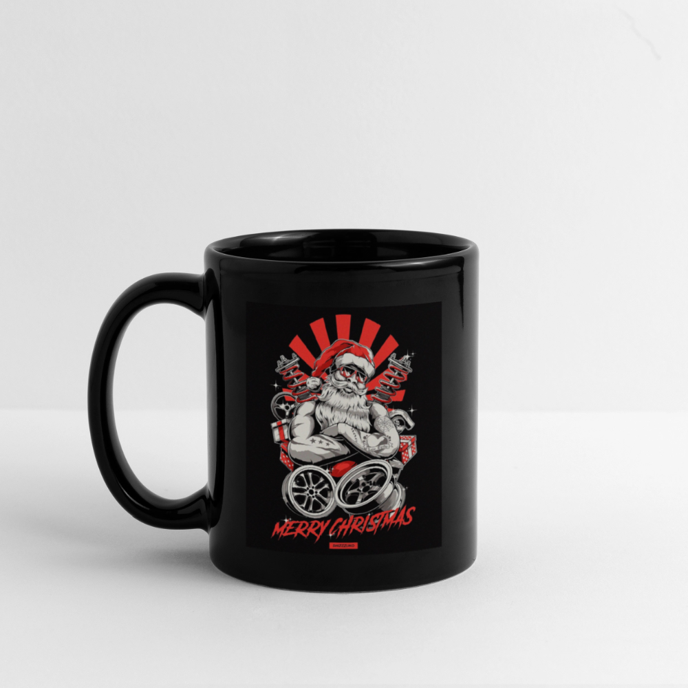 Gearhead Santa Black Coffee Mug - black