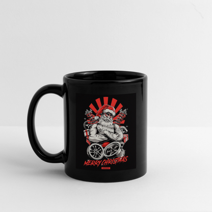 Gearhead Santa Black Coffee Mug - black