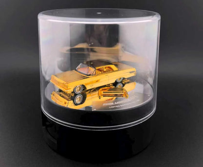 (COMING SOON) ine Works 1:64 Chevrolet Impala West Coast Bouncing Cars- Chrome Gold Luxury Version with Electric Turntable