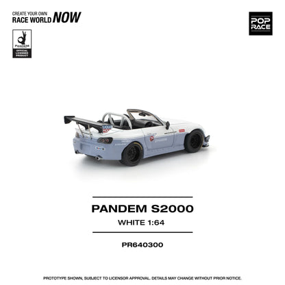(COMING SOON) PANDEM S2000 WHITE PR640300 POP RACE 1:64 SCALE