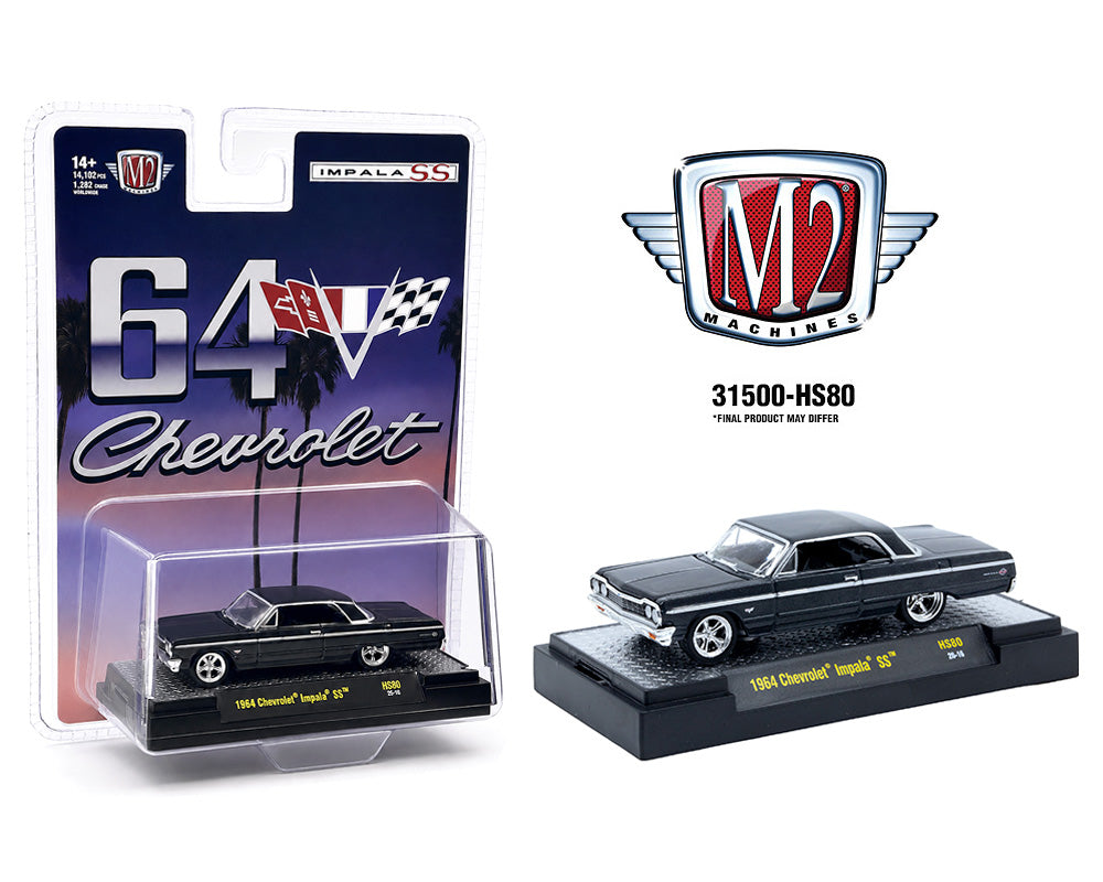 (COMING SOON) M2 Machines 164 1964 Chevrolet Impala Hard Top – Daytona Blue Metallic – Hobby Exclusive