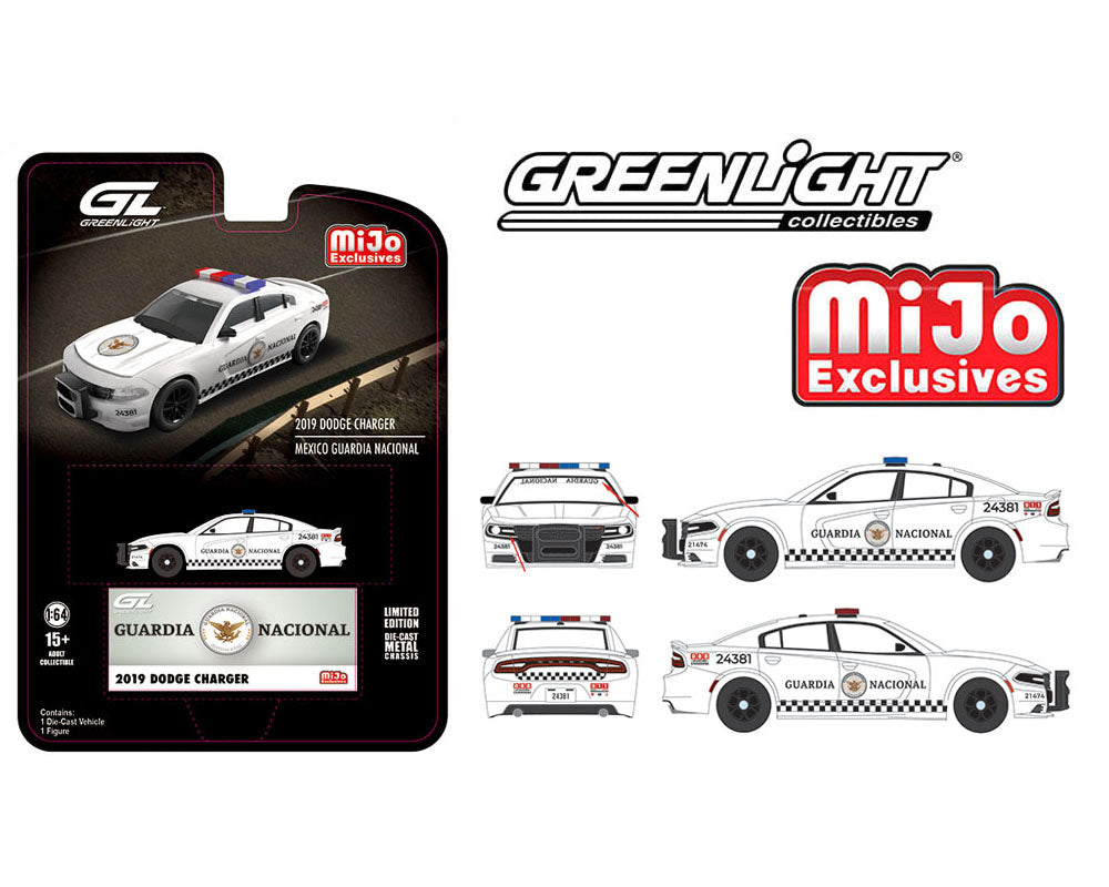 (Preorder) Greenlight 1:64 2019 Dodge Charger Police Mexico GUARDIA NACIONAL – Mijo Exclusives