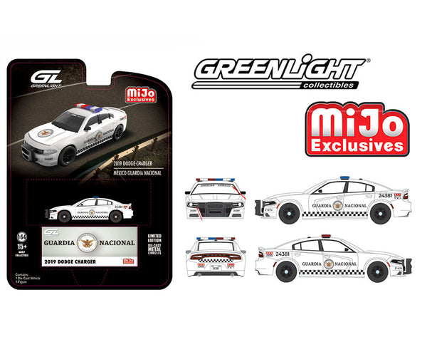 (Preorder) Greenlight 1:64 2019 Dodge Charger Police Mexico GUARDIA NACIONAL – Mijo Exclusives