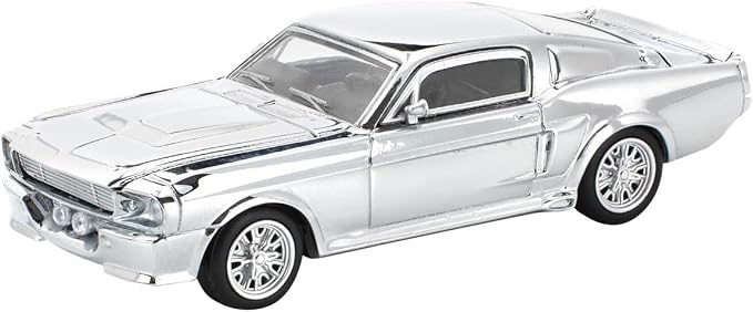 FORD SHELBY MUSTANG GT500 - SILVER CHROME PR640312 POP RACE 1:64 DIECAST MODEL