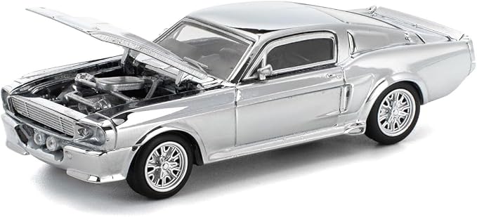 FORD SHELBY MUSTANG GT500 - SILVER CHROME PR640312 POP RACE 1:64 DIECAST MODEL