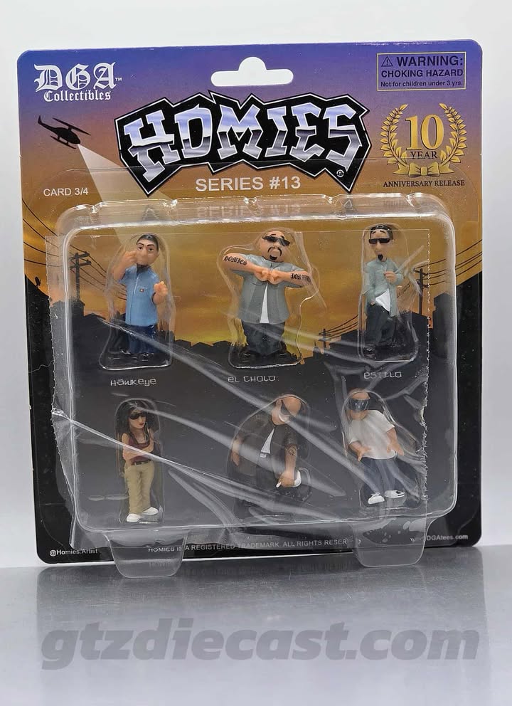 HOMIES SERIES #13 CARD 3/4 PLASTIC FIGURES LOWRIDER DGA