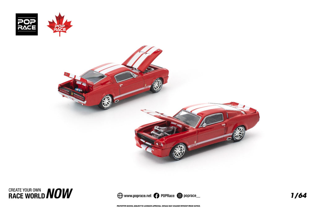 POPRACE 1/64 SHELBY MUSTANG GT500 RED PR640182