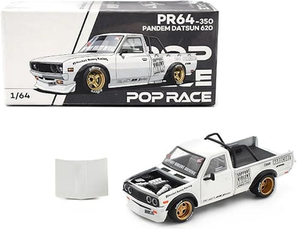 POPRACE 1/64 PANDEM DATSUN 620 WHITE PR640350