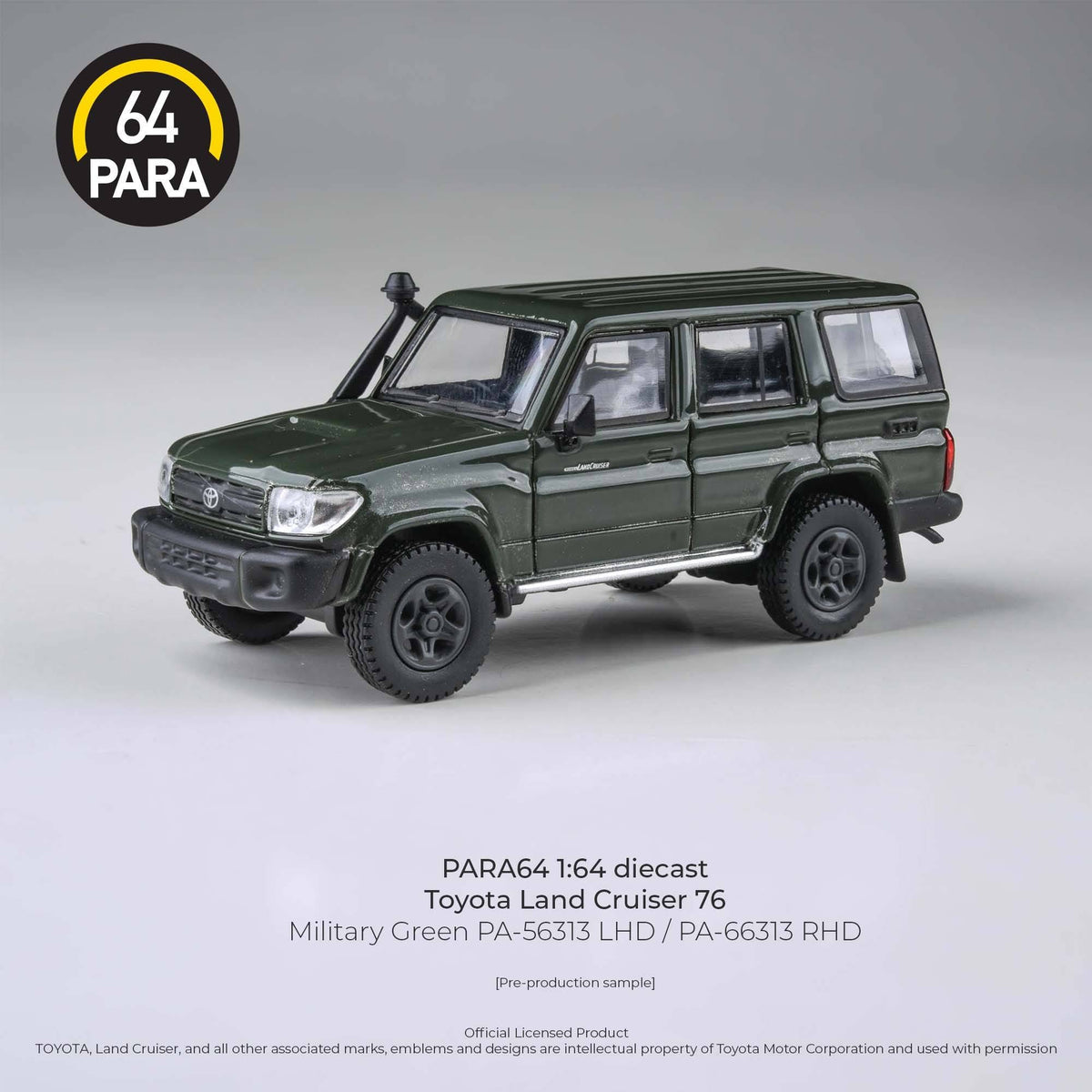 PARA64 1/64 2014 Toyota Landcruiser LC76 Military Green LHD PA-56313