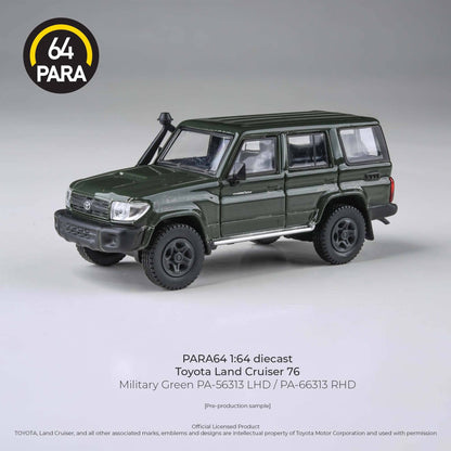 PARA64 1/64 2014 Toyota Landcruiser LC76 Military Green LHD PA-56313