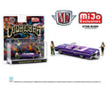 M2 Machines 1:64 Diorama Series 1964 Chevrolet Impala SS Convertible Top-Down Lowriders with 2 Ladies Figures – Metallic Purple – Mijo Exclusives