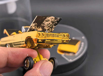 (COMING SOON) ine Works 1:64 Chevrolet Impala West Coast Bouncing Cars- Chrome Gold Luxury Version with Electric Turntable
