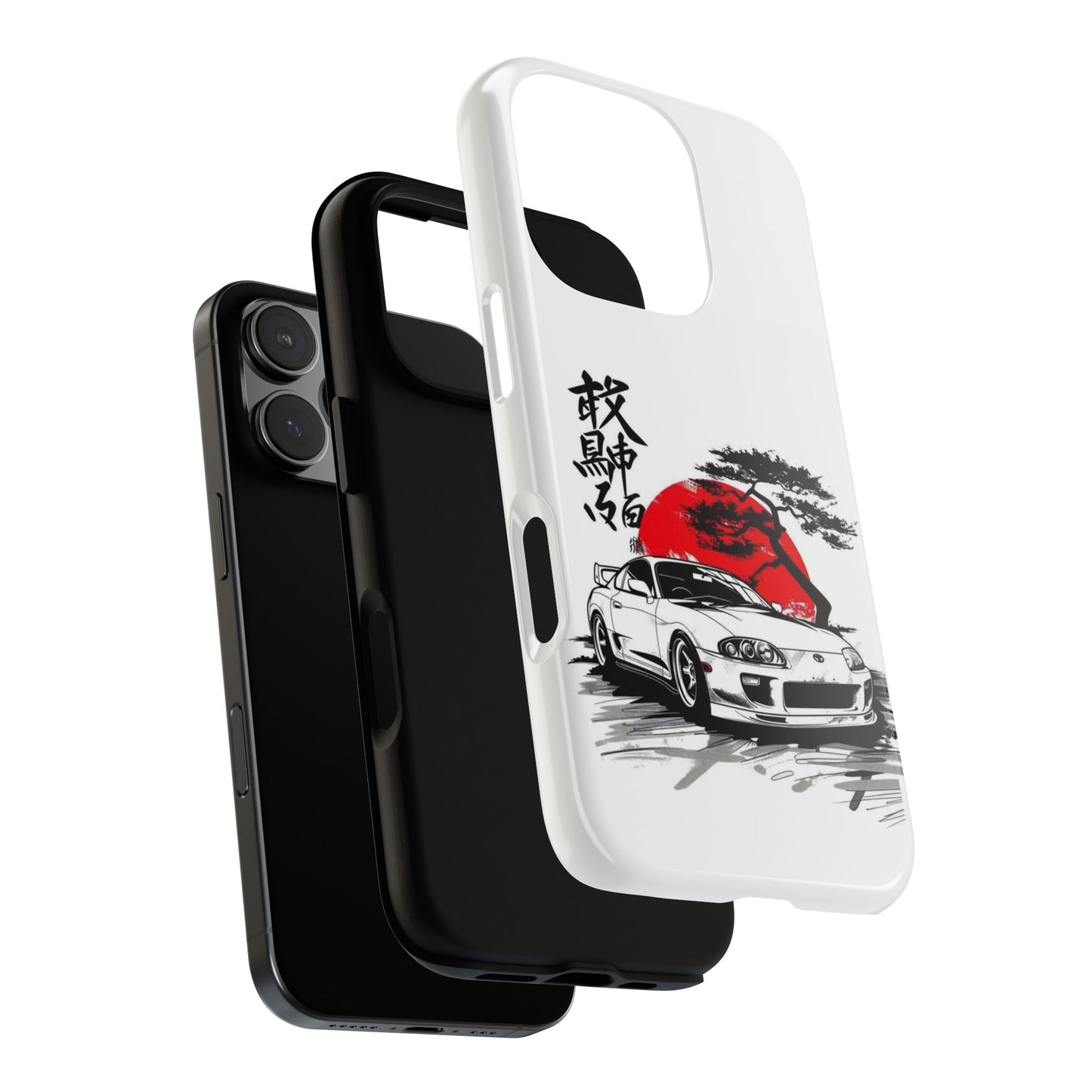 Japanese-Inspired Tough Phone Case with Car Design