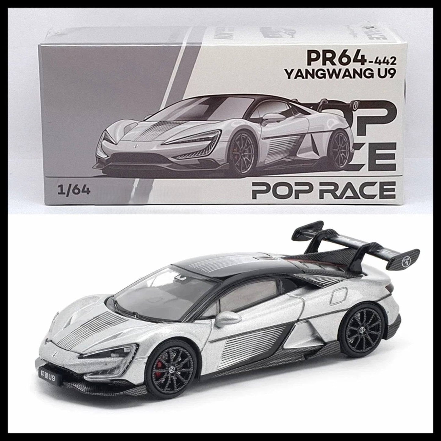 POPRACE PR64-442 1/64 YANGWANG U9 SILVER