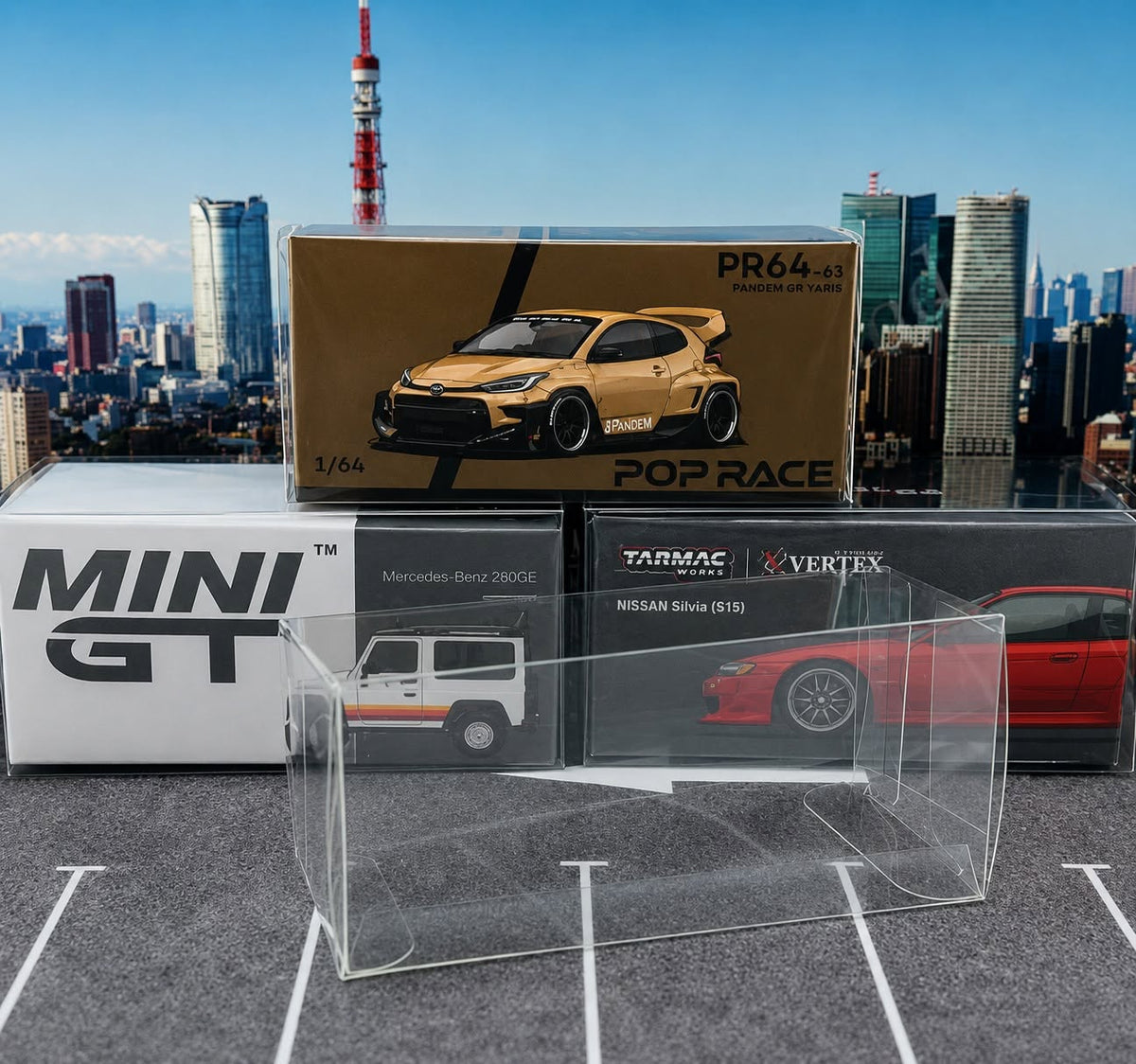 POPRACE / Large MINI GT / TARMAC WORKS GLOBAL64 Protector Case (103mm x 48mm x 50mm) Pack of 10
