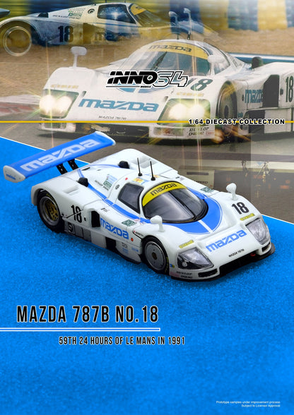 (PRE-ORDER) INNO64 1/64 MAZDA 787B No.18 59th 24 Hours Le Mans 1991