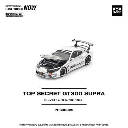 POPRACE 1:64 Top Secret GT300 Supra - Silver Chrome PR640325
