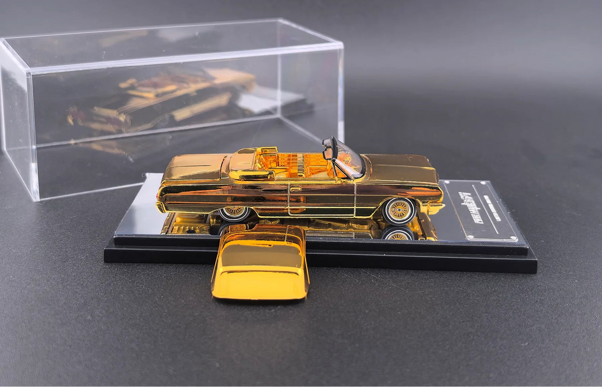 (COMING SOON) Fine Works 1:64 Chevrolet Impala West Coast Bouncing Cars  Chrome Gold Ordinary Version
