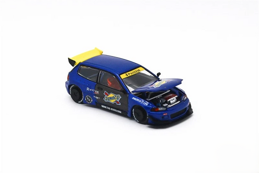 PANDEM HONDA CIVIC EG6 BLUEBLACK PR640365 POP RACE 1:64 DIECAST SCALE