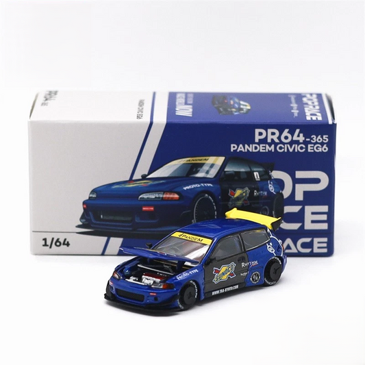 PANDEM HONDA CIVIC EG6 BLUEBLACK PR640365 POP RACE 1:64 DIECAST SCALE